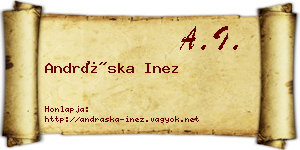 Andráska Inez névjegykártya